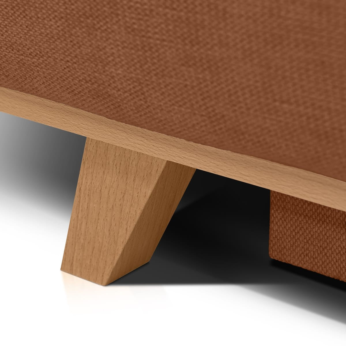 Laria - Canapé Convertible 3 Places avec Coffre de Rangement en Tissu Chenille - Terracotta