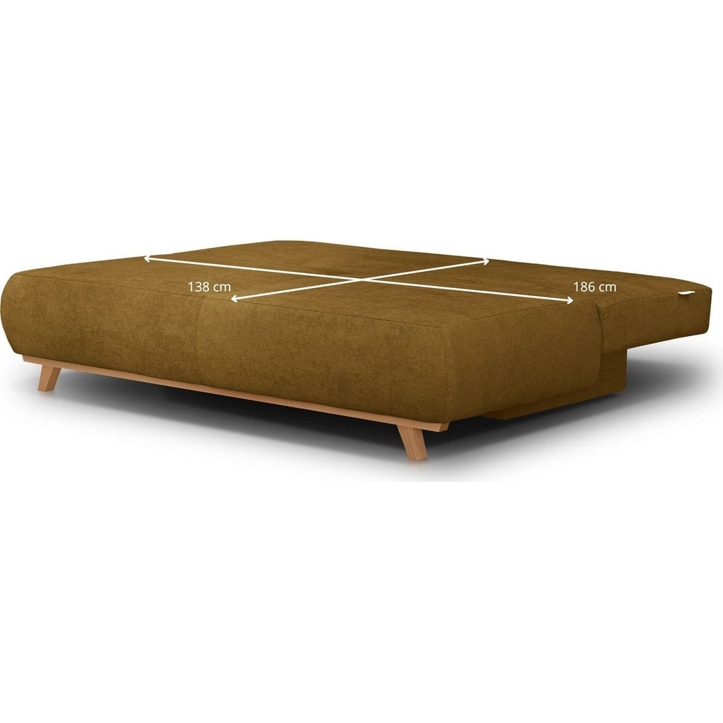 Laria - Canapé Convertible 3 Places avec Coffre de Rangement en Tissu Chenille - Bronze