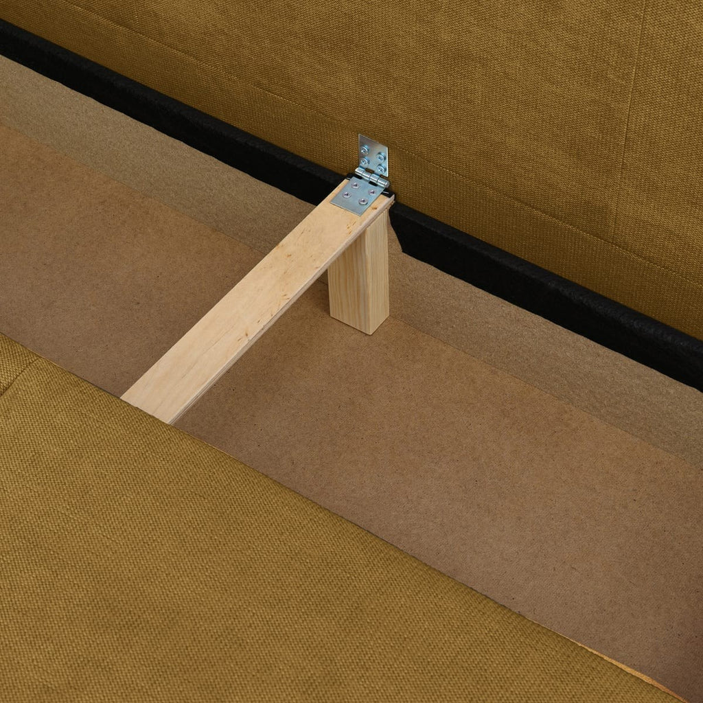 Laria - Canapé Convertible 3 Places avec Coffre de Rangement en Tissu Chenille - Bronze