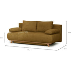 Laria - Canapé Convertible 3 Places avec Coffre de Rangement en Tissu Chenille - Bronze
