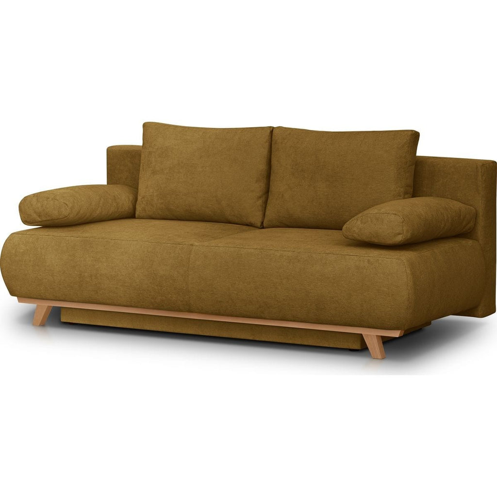 Laria - Canapé Convertible 3 Places avec Coffre de Rangement en Tissu Chenille - Bronze