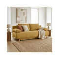 Laria - Canapé Convertible 3 Places avec Coffre de Rangement en Tissu Chenille - Jaune Moutarde