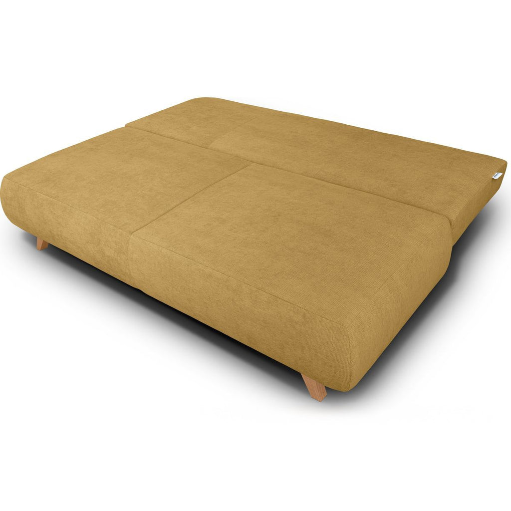 Laria - Canapé Convertible 3 Places avec Coffre de Rangement en Tissu Chenille - Jaune Moutarde
