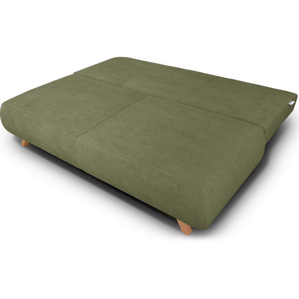 Laria - Canapé Convertible 3 Places avec Coffre de Rangement en Tissu Chenille - Vert Olive