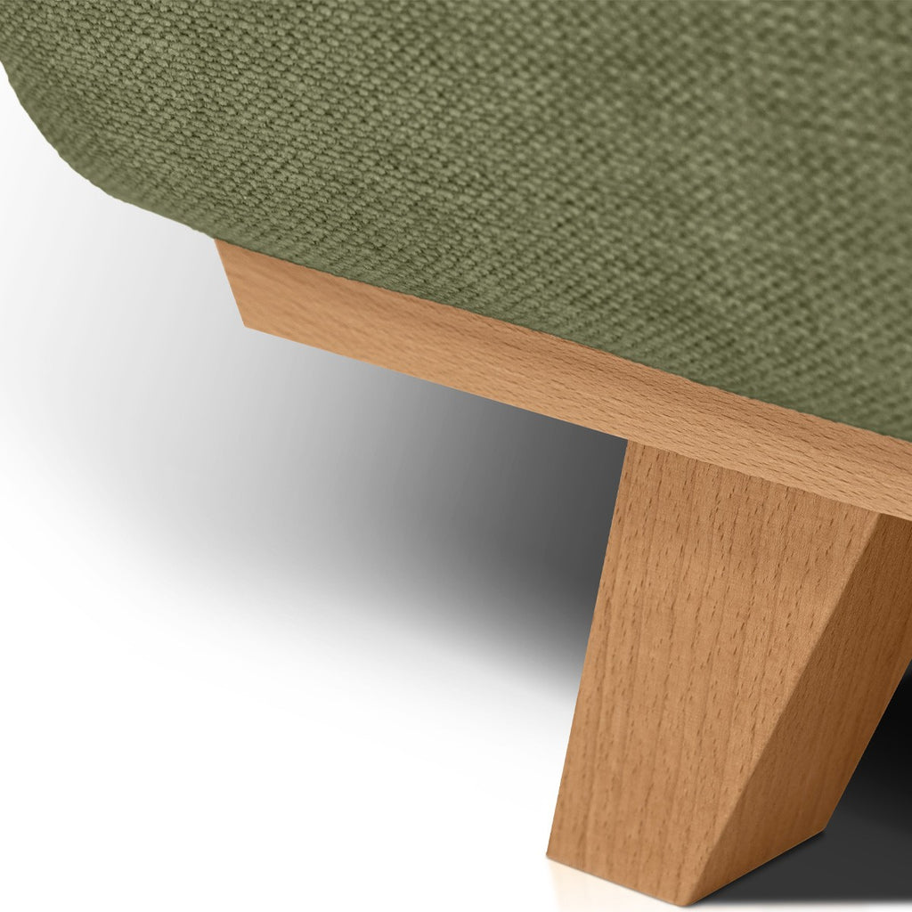 Laria - Canapé Convertible 3 Places avec Coffre de Rangement en Tissu Chenille - Vert Olive