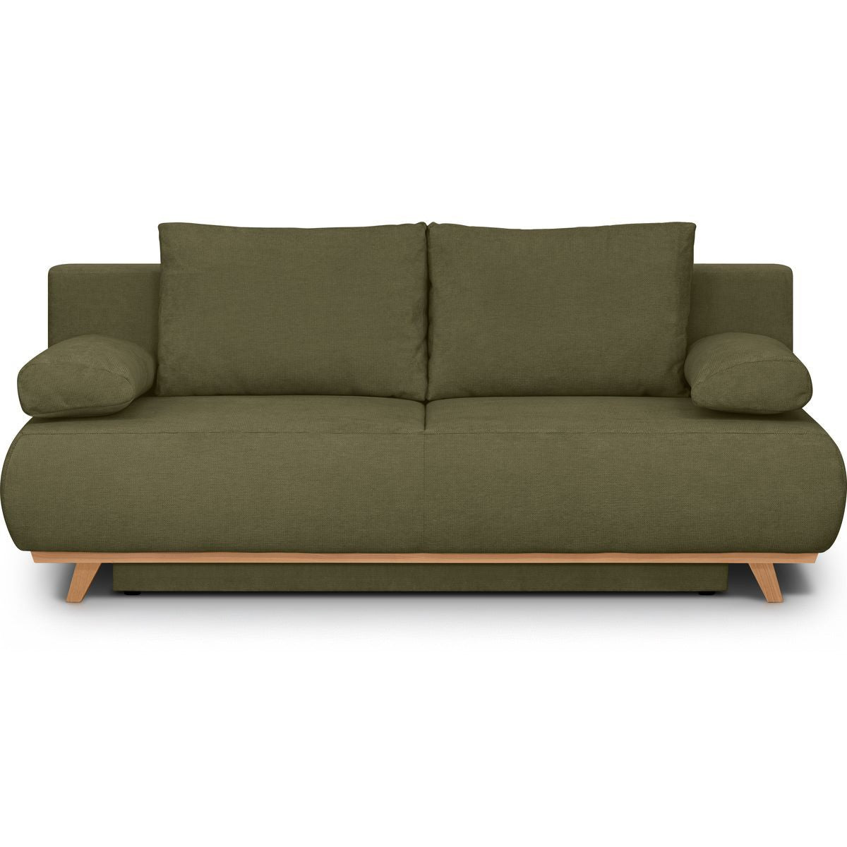 Laria - Canapé Convertible 3 Places avec Coffre de Rangement en Tissu Chenille - Vert Kaki