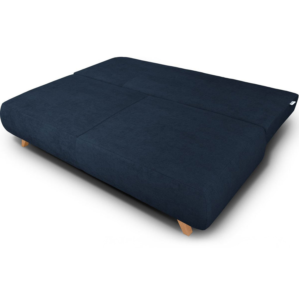 Laria - Canapé Convertible 3 Places avec Coffre de Rangement en Tissu Chenille - Bleu Foncé