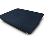 Laria - Canapé Convertible 3 Places avec Coffre de Rangement en Tissu Chenille - Bleu Foncé