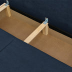 Laria - Canapé Convertible 3 Places avec Coffre de Rangement en Tissu Chenille - Bleu Foncé