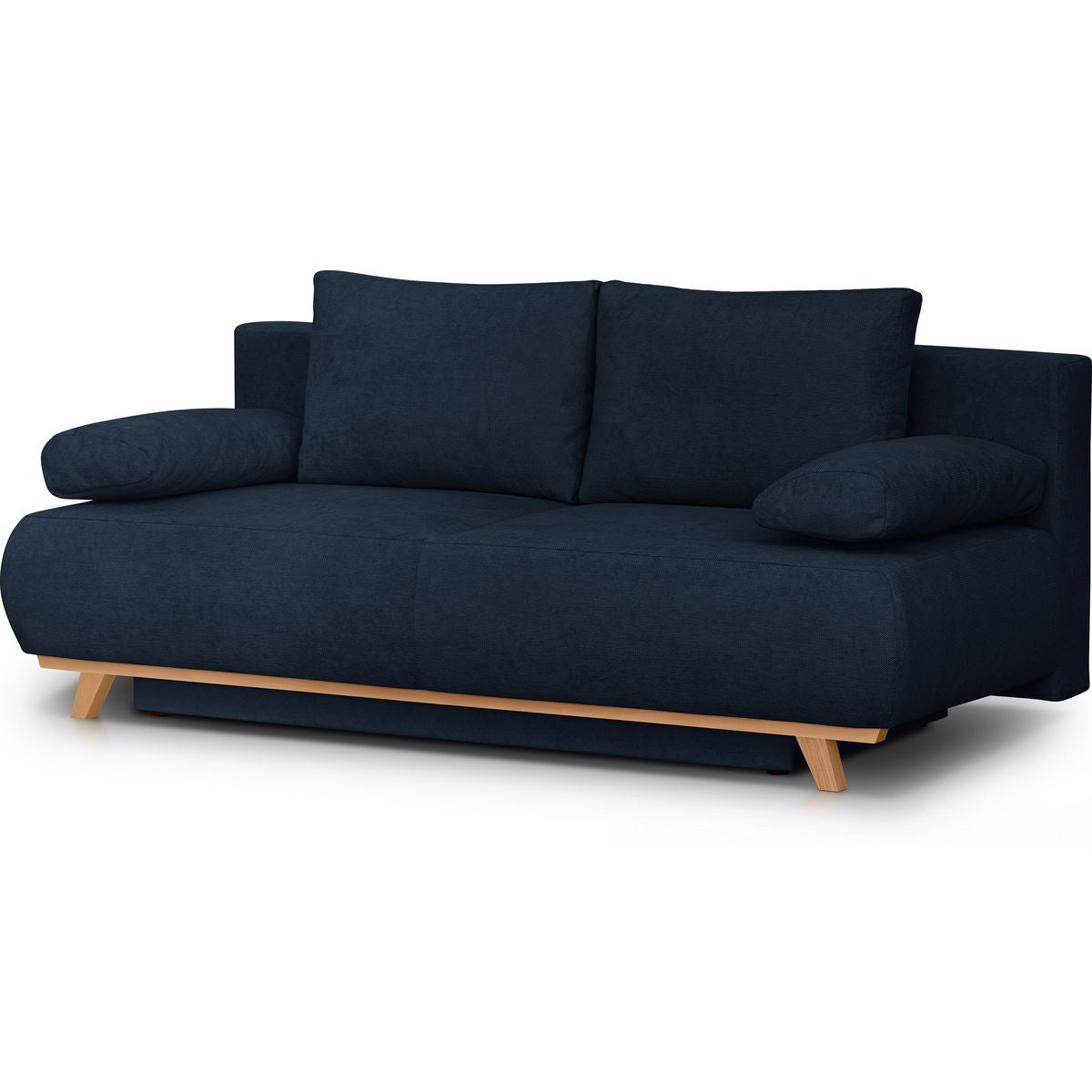 Laria - Canapé Convertible 3 Places avec Coffre de Rangement en Tissu Chenille - Bleu Foncé