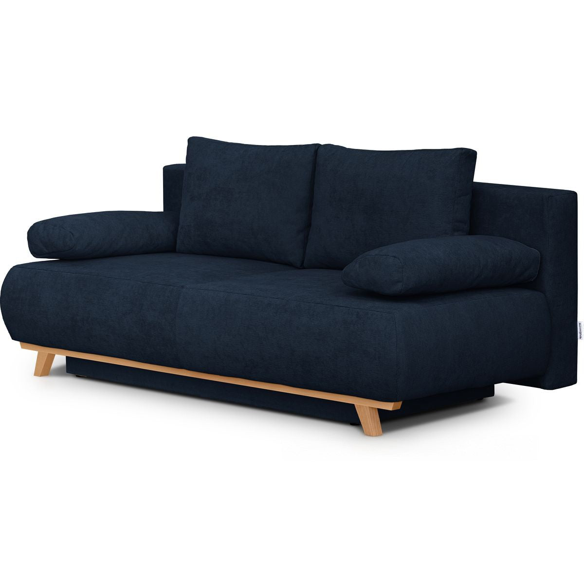 Laria - Canapé Convertible 3 Places avec Coffre de Rangement en Tissu Chenille - Bleu Foncé