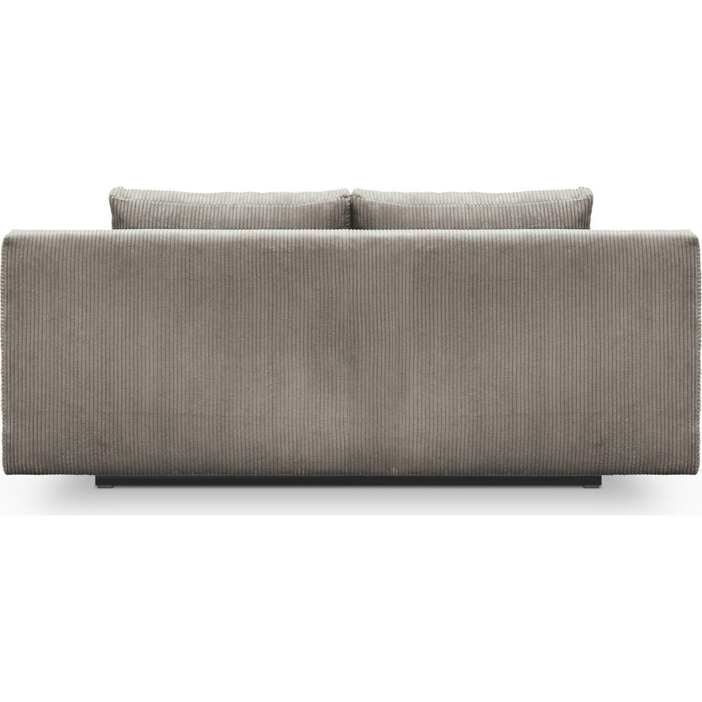 Laria - Canapé Convertible 3 Places avec Coffre de Rangement en Velours Côtelé - Taupe