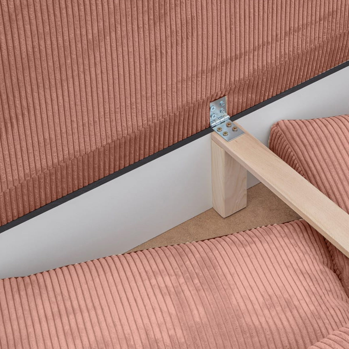 Laria - Sofá convertible - Pana - Rosa pálido