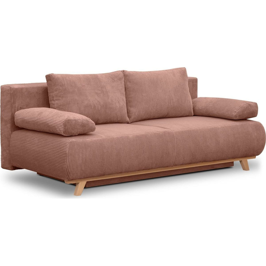Laria - Sofá convertible - Pana - Rosa pálido
