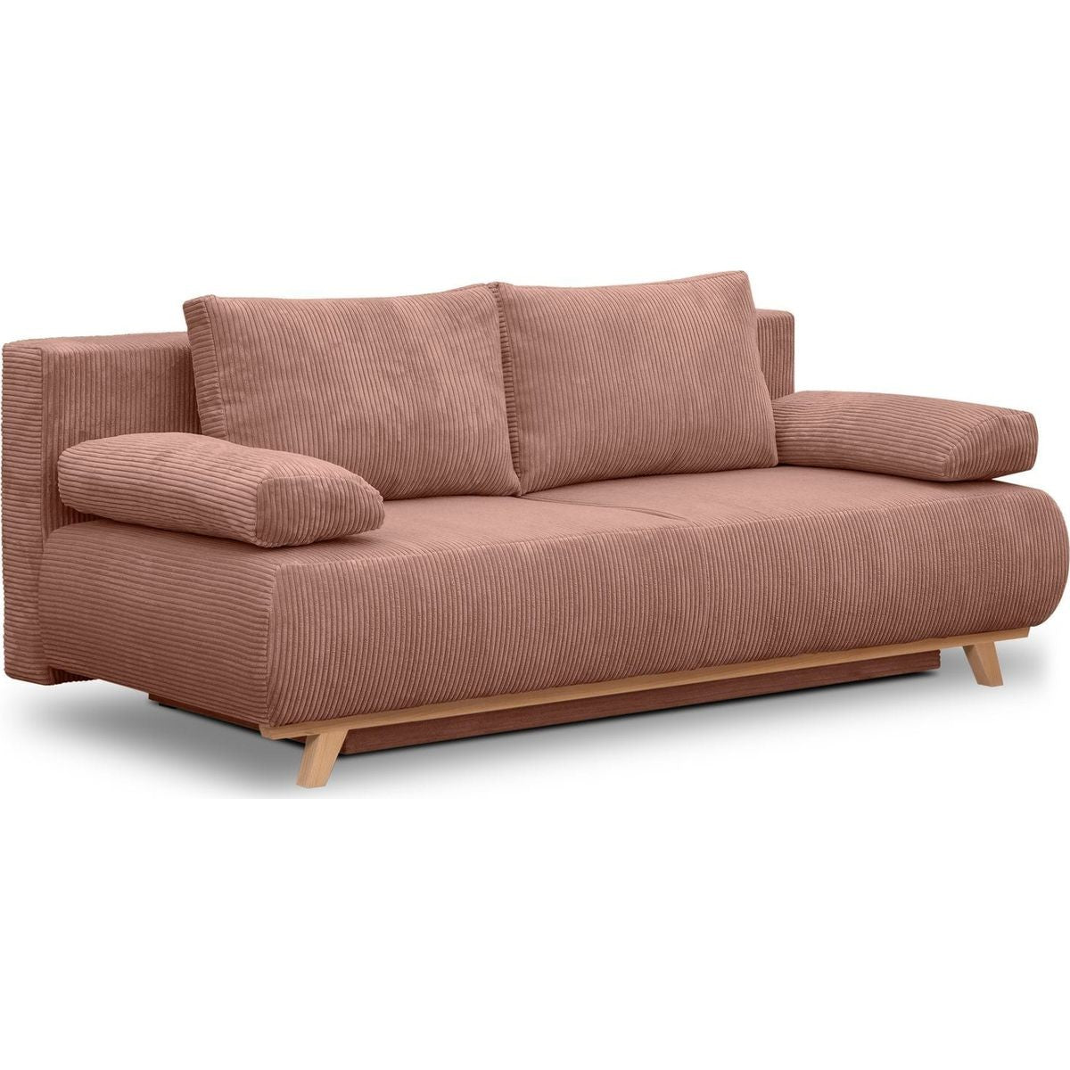 Laria - Sofá convertible - Pana - Rosa pálido