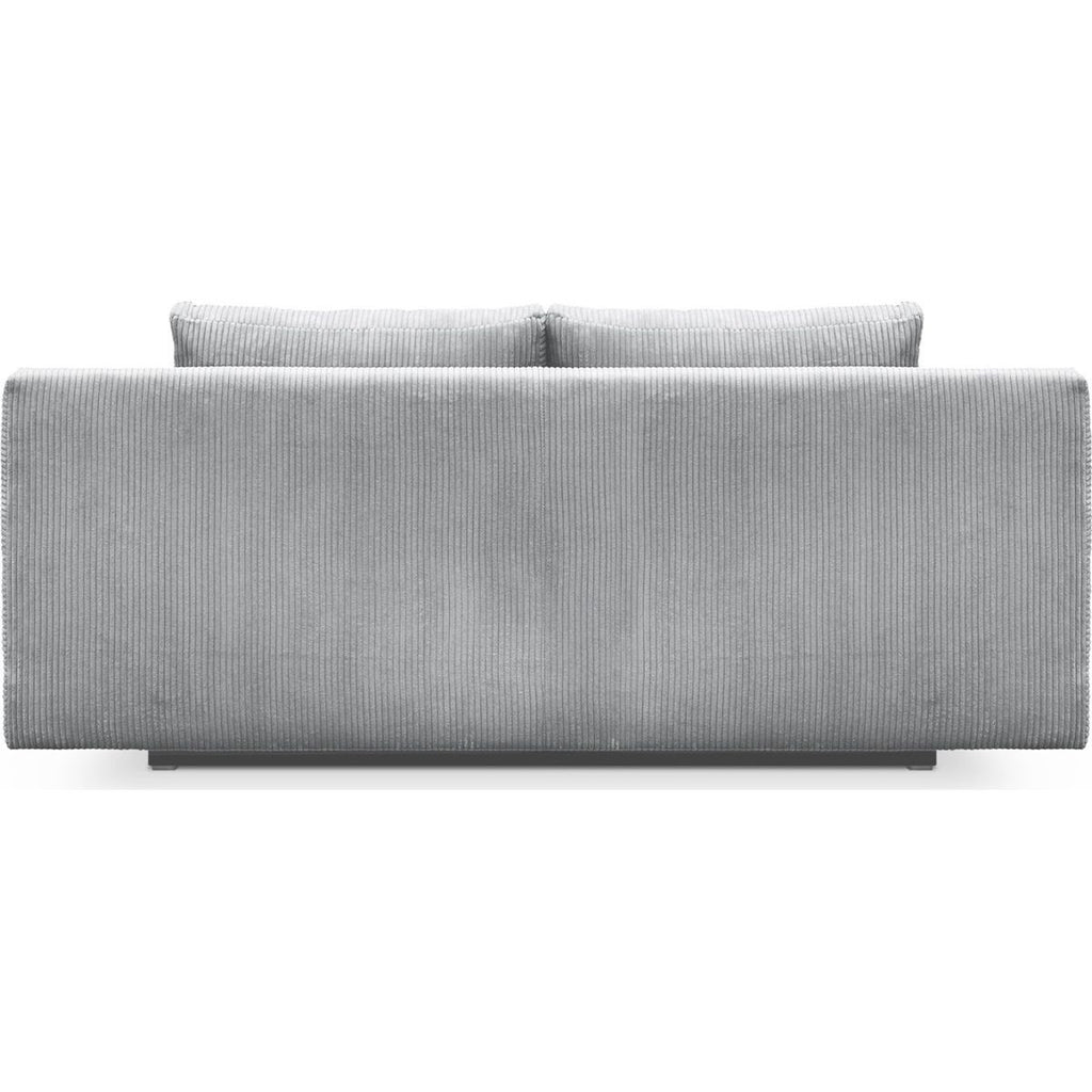 Laria - Canapé Convertible 3 Places avec Coffre de Rangement en Velours Côtelé - Gris Clair