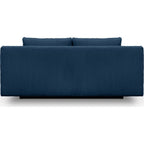 Laria - Canapé Convertible 3 Places avec Coffre de Rangement en Velours Côtelé - Bleu