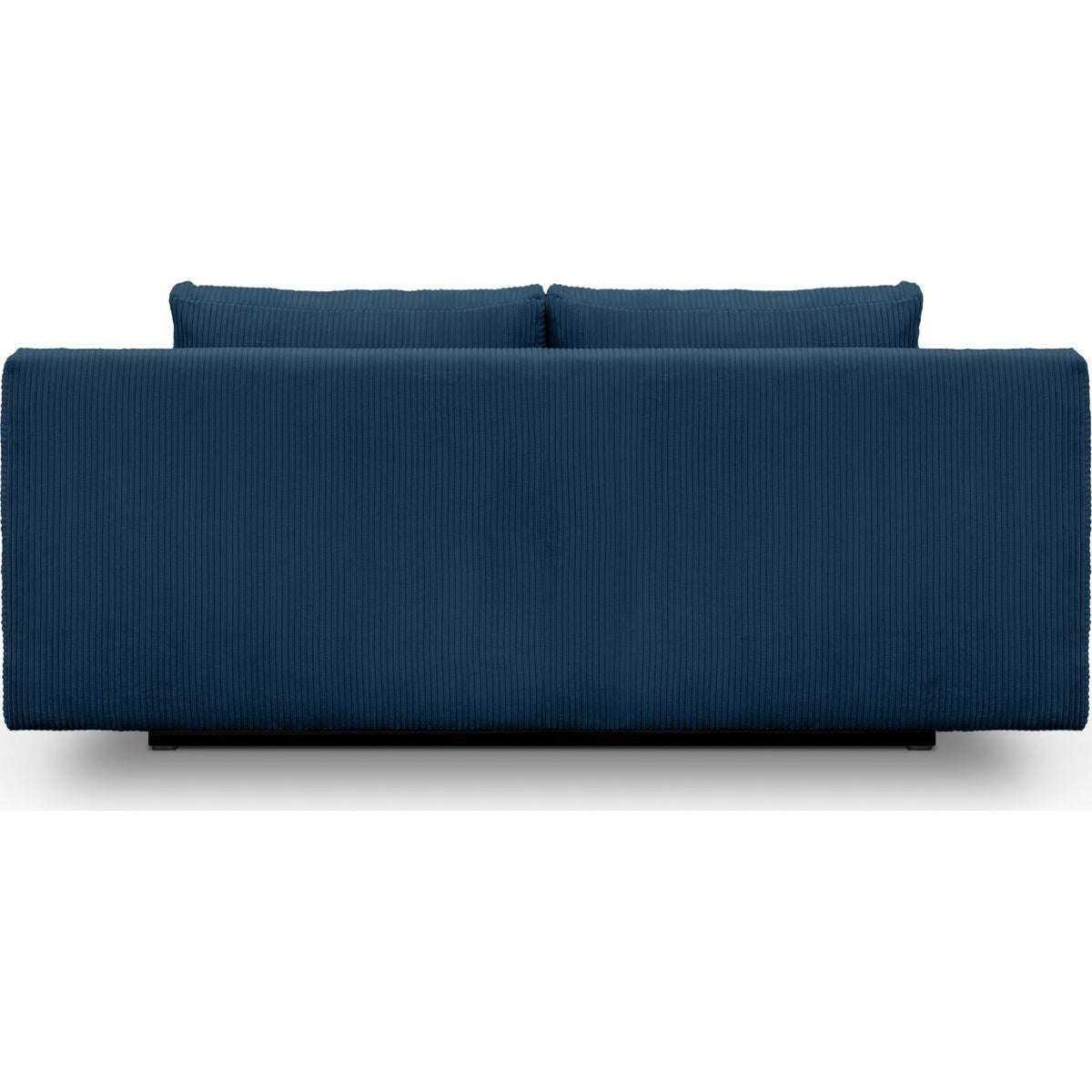 Laria - Canapé Convertible 3 Places avec Coffre de Rangement en Velours Côtelé - Bleu