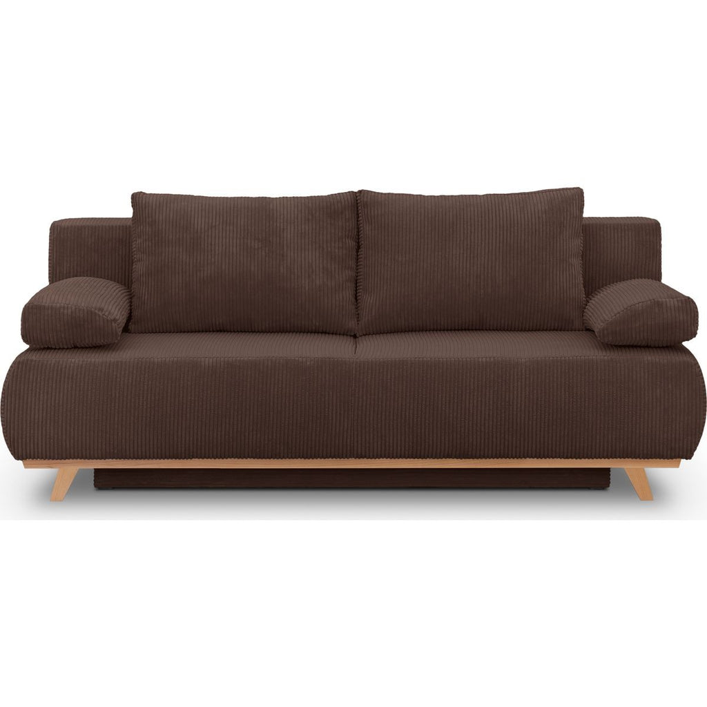 Laria - Canapé Convertible - Velours Côtelé - Moka