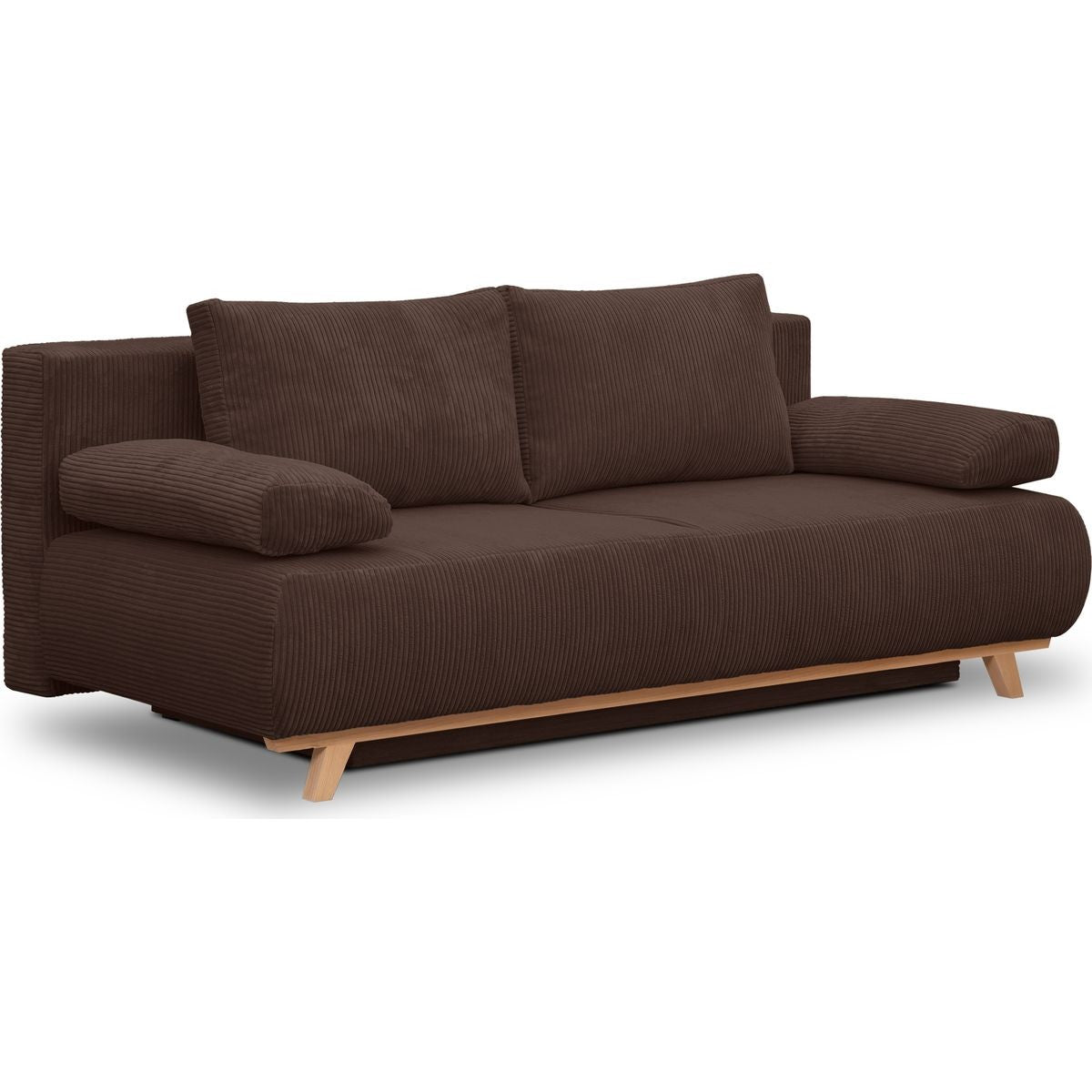 Laria - Canapé Convertible - Velours Côtelé - Moka