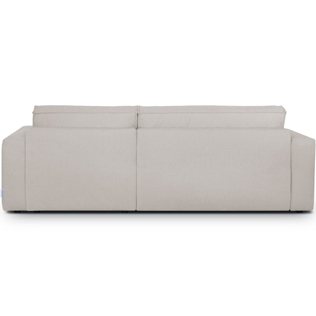Livia - Canapé d'Angle Convertible Réversible 4 Places avec Coffre de Rangement en Tissu Chenille - Taupe