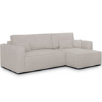 Livia - Canapé d'Angle Convertible Réversible 4 Places avec Coffre de Rangement en Tissu Chenille - Taupe