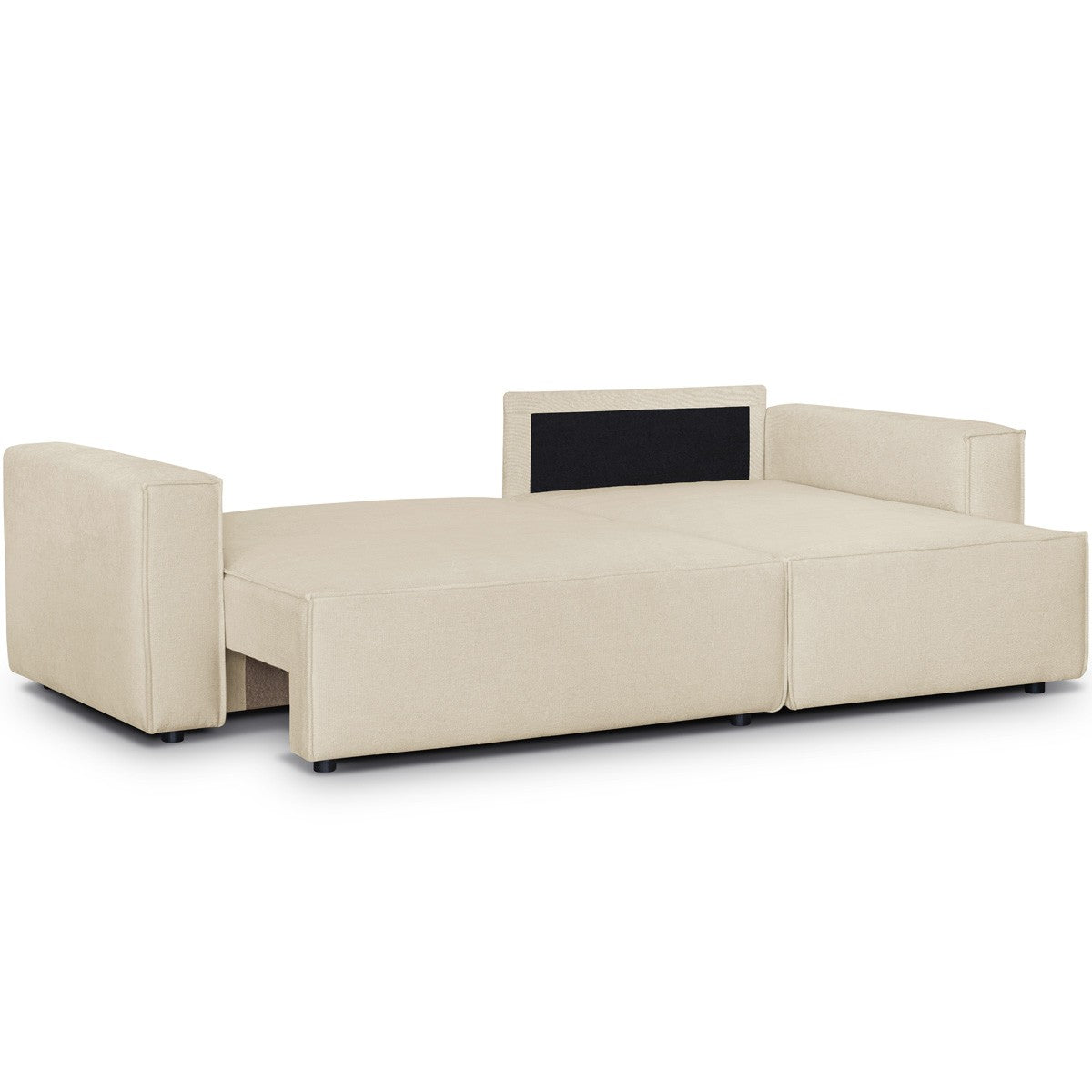 Livia - Vändbar Bäddsoffa Med Divan - Chenilletyg - Mörkbeige