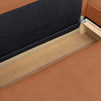Livia – Ecksofa mit Schlaffunktion, Ottomane wechselbar – Chenille – Terracotta