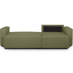 Livia - Canapé d'Angle Convertible Réversible 4 Places avec Coffre de Rangement en Tissu Chenille - Vert Olive