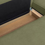 Livia - Canapé d'Angle Convertible Réversible 4 Places avec Coffre de Rangement en Tissu Chenille - Vert Olive