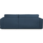 Livia - Canapé d'Angle Convertible Réversible 4 Places avec Coffre de Rangement en Tissu Chenille - Bleu Foncé