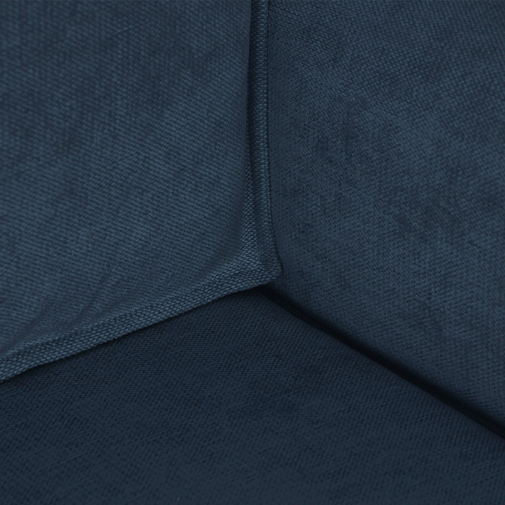 Livia - Canapé d'Angle Convertible Réversible 4 Places avec Coffre de Rangement en Tissu Chenille - Bleu Foncé