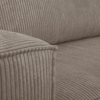 Livia – Ecksofa mit Schlaffunktion, wechselseitig montierbar – Breitcord – Taupe
