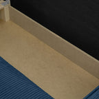Livia - Canapé d'Angle Convertible Réversible 4 Places avec Coffre de Rangement en Velours Côtelé - Bleu