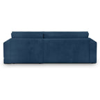 Livia - Canapé d'Angle Convertible Réversible 4 Places avec Coffre de Rangement en Velours Côtelé - Bleu