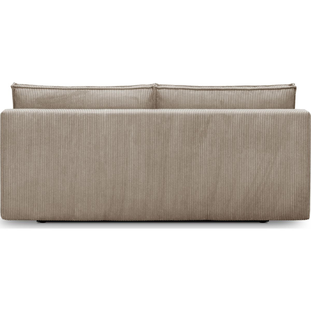 Milla - Canapé Convertible 3 Places avec Coffre de Rangement en Velours Côtelé - Taupe