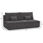 Milla - Canapé Convertible 3 Places avec Coffre de Rangement en Velours Côtelé - Gris Anthracite