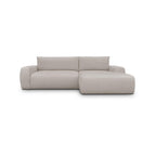Sonny - Canapé d'Angle Droit Convertible 3 Places en Tissu Chenille - Taupe