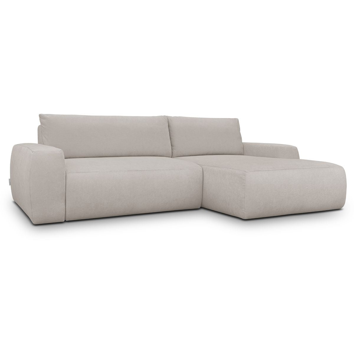 Sonny - Canapé d'Angle Droit Convertible 3 Places en Tissu Chenille - Taupe