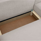 Sonny - Canapé d'Angle Droit Convertible 3 Places en Tissu Chenille - Taupe