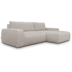 Sonny - Canapé d'Angle Droit Convertible 3 Places en Tissu Chenille - Taupe
