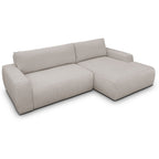 Sonny - Canapé d'Angle Droit Convertible 3 Places en Tissu Chenille - Taupe