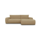 Sonny - Canapé d'Angle Droit Convertible 3 Places en Tissu Chenille - Miel