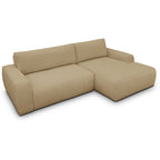 Sonny - Canapé d'Angle Droit Convertible 3 Places en Tissu Chenille - Miel