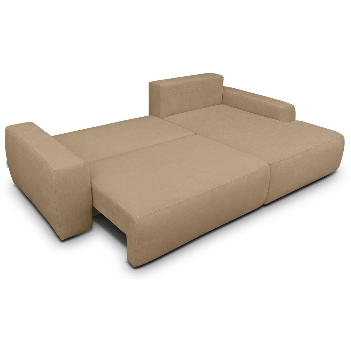 Sonny - Canapé d'Angle Droit Convertible 3 Places en Tissu Chenille - Moka