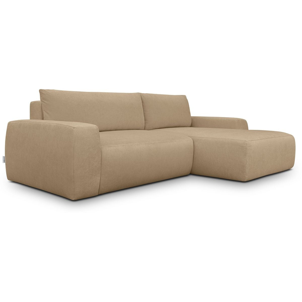 Sonny - Canapé d'Angle Droit Convertible 3 Places en Tissu Chenille - Moka