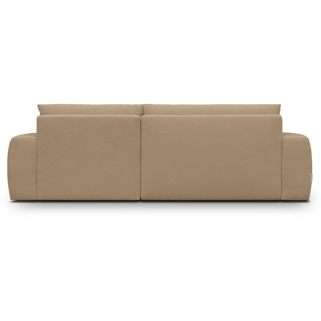 Sonny - Canapé d'Angle Droit Convertible 3 Places en Tissu Chenille - Moka