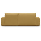 Sonny - Canapé d'Angle Droit Convertible 3 Places en Tissu Chenille - Jaune Moutarde