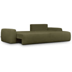 Sonny - Canapé d'Angle Droit Convertible 3 Places en Tissu Chenille - Vert Kaki