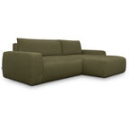 Sonny - Canapé d'Angle Droit Convertible 3 Places en Tissu Chenille - Vert Kaki